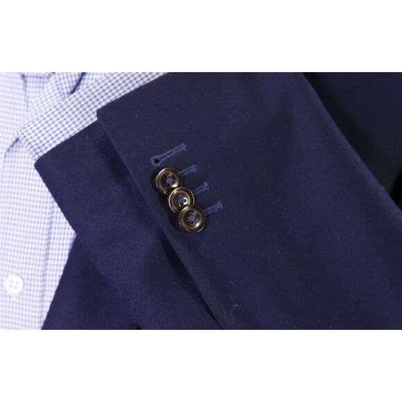 Sartoria Ambrosiana Su Misura Navy Blue Wool Fleece Blazer Jacket 42L - Picture 7 of 11
